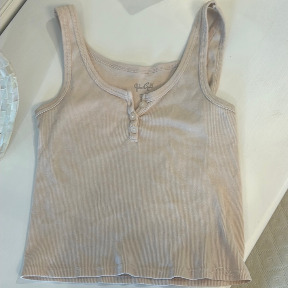 Brandy Melville Women's Cream Tank Top